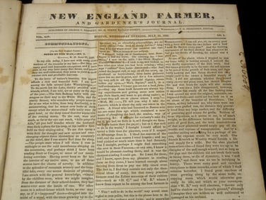 1835-1836 THE NEW ENGLAND FARMER & GARDENER'S JOURNAL