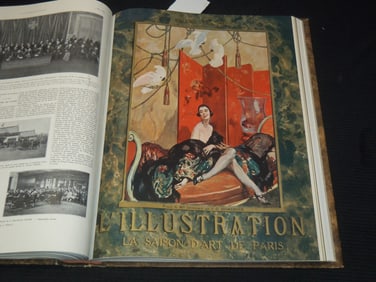 1922 L'ILLUSTRATION FRENCH MAGAZINE BOUND VOLUME SET OF 2 - EINSTEIN - KING TUT