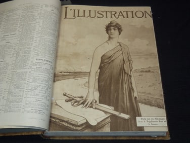 1919 L'ILLUSTRATION FRENCH MAGAZINE BOUND VOLUME SET OF 2 - LA GUERRE