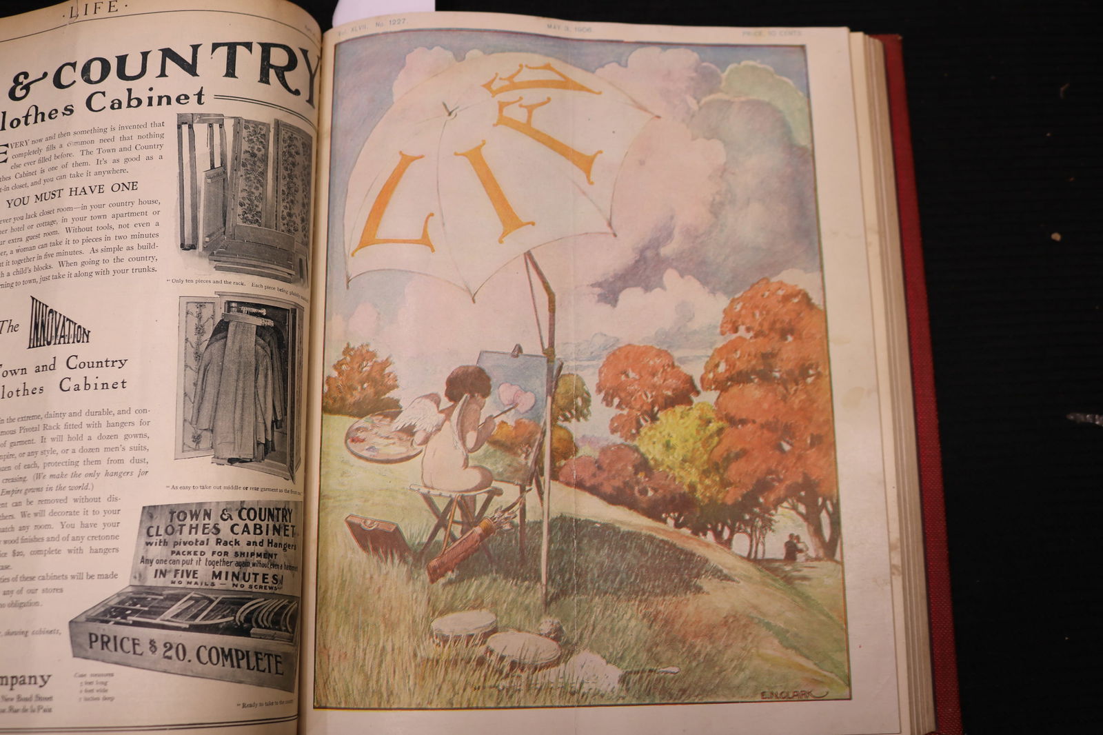 1906 JANUARY-JUNE LIFE MAGAZINE BOUND VOLUME - FLAGG & GIBSON ILLUSTRATIONS (1 of 10)