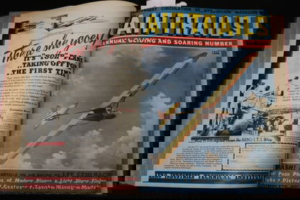 1938 JUNE-SEPTEMBER AIR TRAILS MAGAZINE BOUND VOLUME - GREAT COVERS