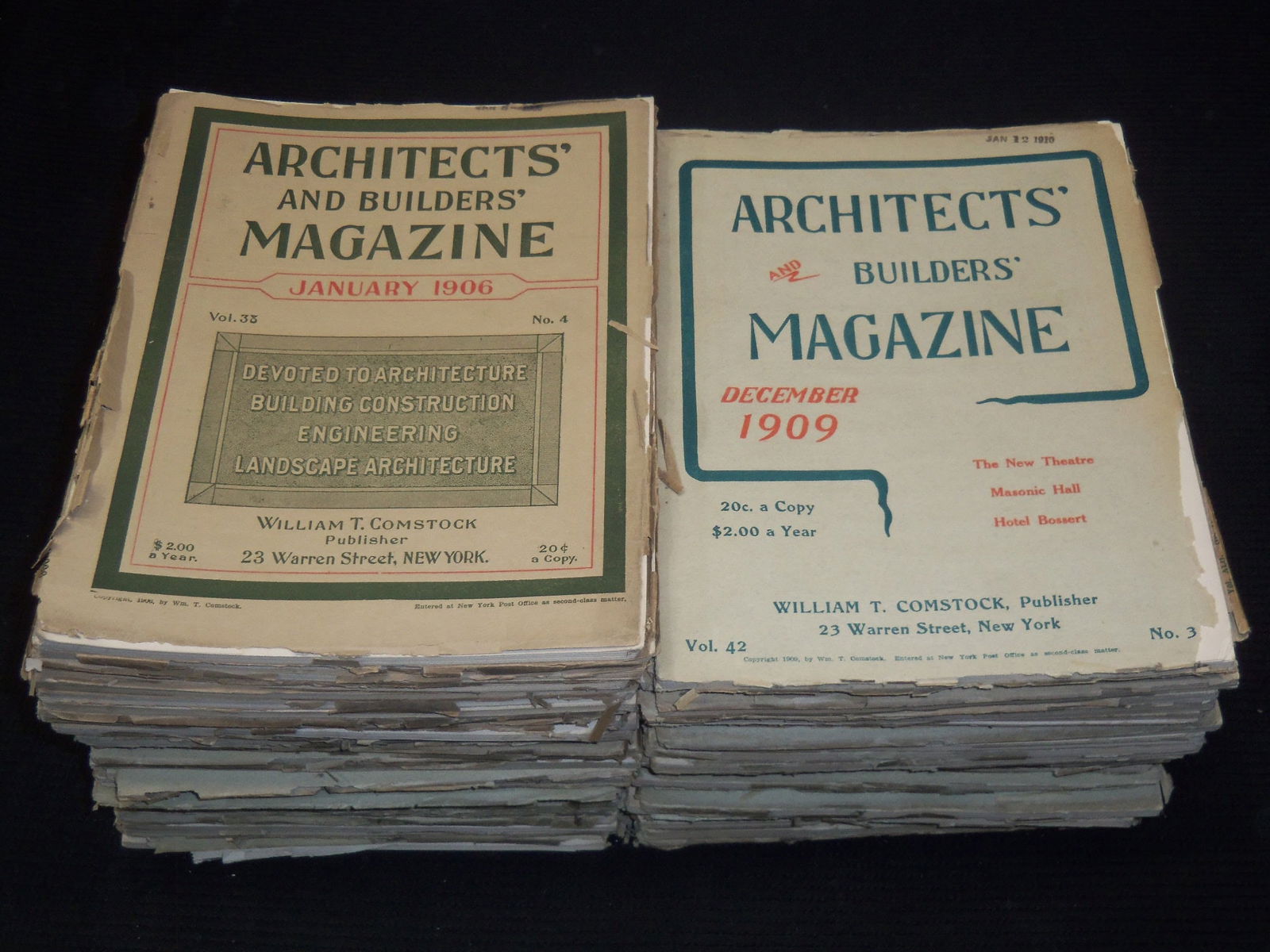 1906-1910 ARCHITECTS AND BUILDERS MAGAZINES - 55 ISSUES (1 of 5)