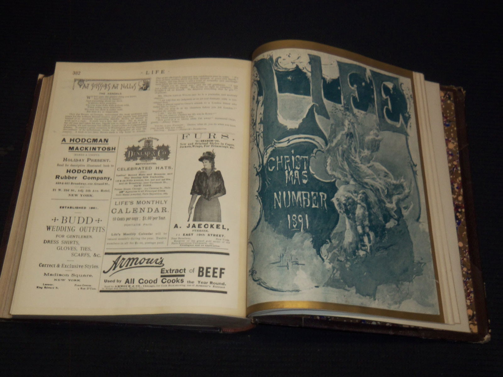1891 JANUARY-DECEMBER LIFE MAGAZINE BOUND VOLUME - FULL YEAR - GREAT ADS (1 of 9)