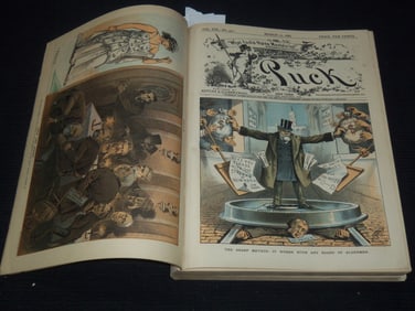 1886 MARCH-DECEMBER PUCK ILLUSTRATED MAGAZINE BOUND VOLUME