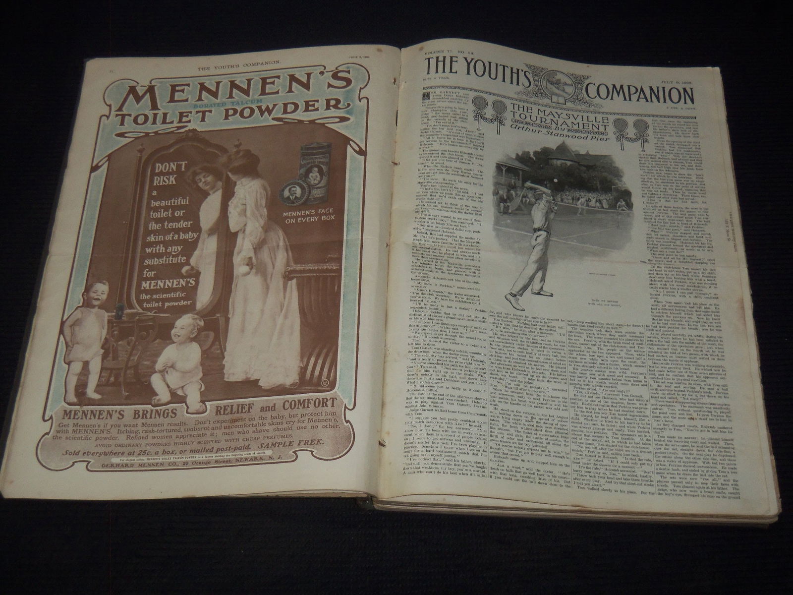 1898-1910 THE YOUTH'S COMPANION MAGAZINE BOUND VOLUME LOT OF 10: Lot of 10 bound volumes of The Youth's Companion magazine from 1898-1910. Each volume is 6 months. This lot includes: January-June 1898; January-June 1899; January-June 1901; July-December 1902; Janua