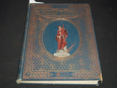 1893 FIGARO ILLUSTRATED MAGAZINE BOUND VOLUME - NICE COLOR ILLUSTRATIONS