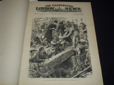 1883 JANUARY-JUNE THE ILLUSTRATED LONDON NEWS MAGAZINE BOUND VOLUME - BROOKLYN BRIDGE