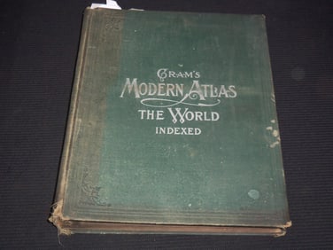 1905 CRAM'S MODERN ATLAS THE NEW UNRIVALED - GEORGE CRAM - COLOR MAPS