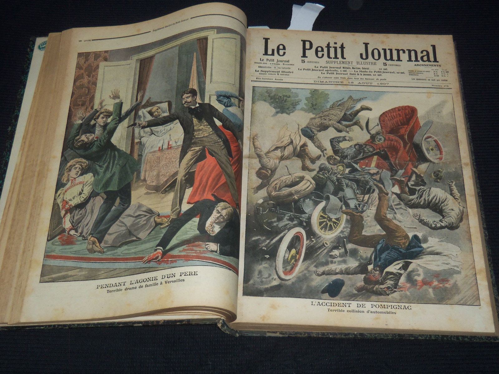 1907-1908 LE PETIT JOURNAL FRENCH MAGAZINE BOUND VOLUME (1 of 8)