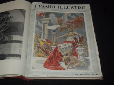 1899 FIGARO ILLUSTRE FRENCH MAGAZINE BOUND VOLUME - NICE COLOR ILLUSTRATIONS