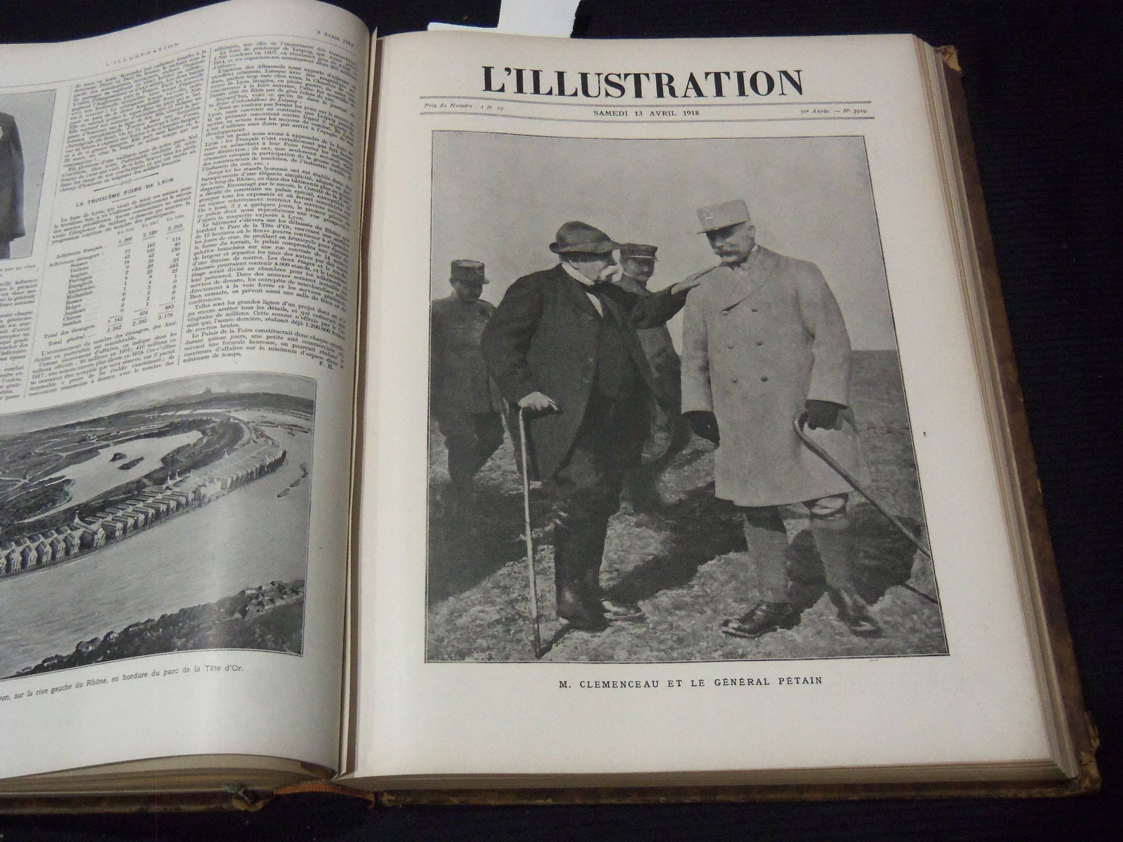 1918 JANUARY-JUNE L'ILLUSTRATION FRENCH MAGAZINE BOUND VOLUME: A bound volume of L'Illustration French magazine from January-June 1918.