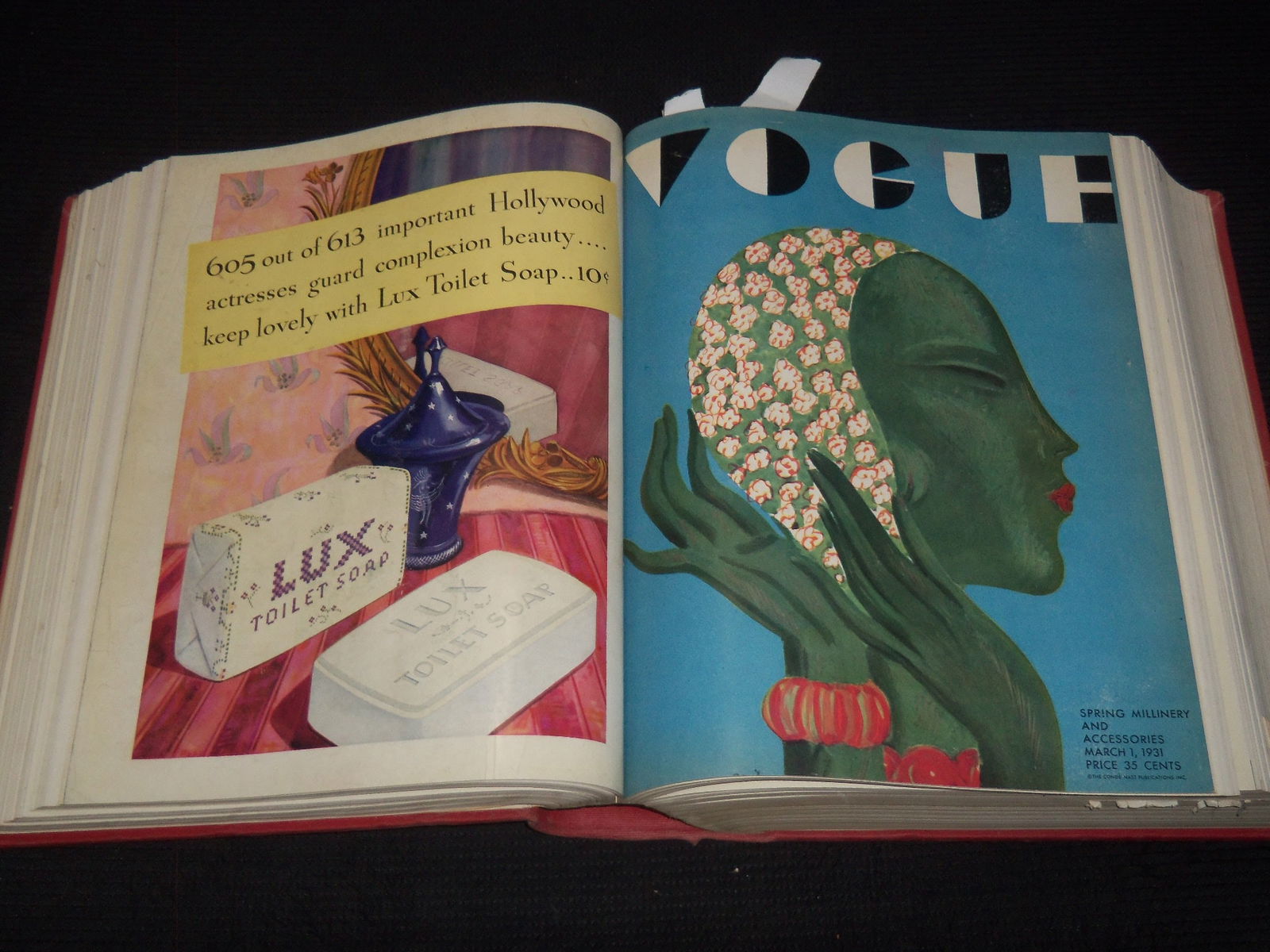 1931 JANUARY-JUNE VOGUE MAGAZINE BOUND VOLUMES - 12 ISSUES - GREAT COVERS (1 of 13)