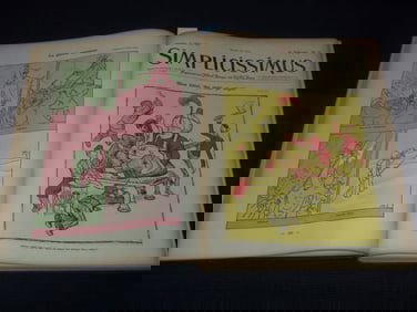 1911-1915 SIMPLICISSIMUS BOUND VOLUMES LOT OF 4 - GERMAN - SATIRE