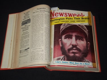 1959 JANUARY-MARCH NEWSWEEK MAGAZINE BOUND VOLUME - GREAT COVERS