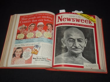 1948 JANUARY-MARCH NEWSWEEK MAGAZINE BOUND VOLUME - GANDHI
