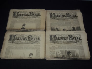1877 HARPER'S BAZAR MAGAZINE LOT OF 45 ISSUES - FASHION ILLUSTRATIONS