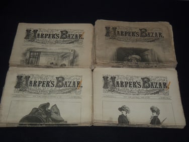 1882 HARPER'S BAZAR MAGAZINE LOT OF 51 ISSUES - NAST - FASHION ILLUSTRATIONS