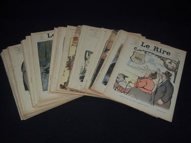 1902 LE RIRE JOURNAL HUMORISTIQUE FRENCH MAGAZINE LOT - 53 PIECES