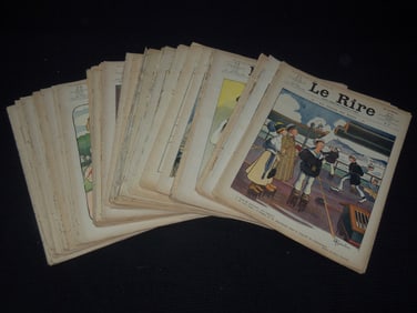 1910-1918 LE RIRE JOURNAL HUMORISTIQUE FRENCH MAGAZINE LOT - 58 PIECES