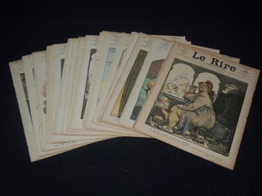 1913 LE RIRE JOURNAL HUMORISTIQUE FRENCH MAGAZINE LOT - 26 PIECES
