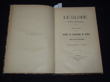 1890 LE GLOBE FRENCH - JOURNAL GEOGRAPHIQUE - NICE COLOR  MAP