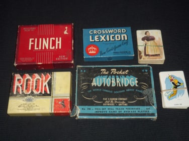 OLD CARD TABLE GAMES - 6 DIFFERENT DECKS