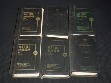 1940'S-1960'S RCA TUBE HANDBOOKS AND EPHEMERA LOT - 6 BINDERS - 1000 LOOSE PAGES