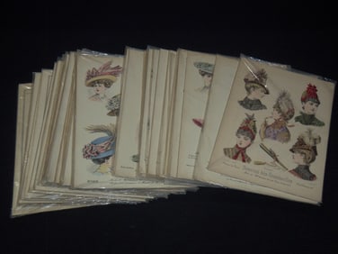1886-1912 JOURNAL DES DEMOISELLES FASHION SUPPLEMENTS LOT OF 34 ISSUES