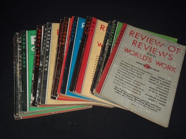 1933-1934 REVIEW OF REVIEWS AND WORLD'S WORK MAGAZINE LOT OF 23 ISSUES