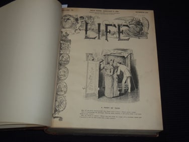 1887 JANUARY-DECEMBER LIFE MAGAZINE BOUND VOLUME - COMPLETE YEAR