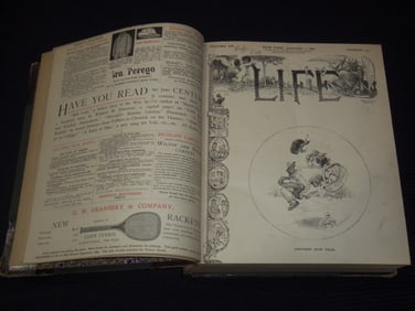 1886 JANUARY-DECEMBER LIFE MAGAZINE BOUND VOLUME - COMPLETE YEAR
