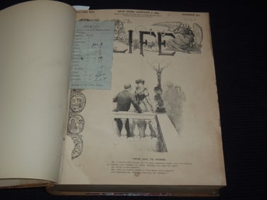 1889 JANUARY-DECEMBER LIFE MAGAZINE BOUND VOLUME - COMPLETE YEAR