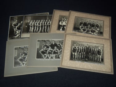 1920'S PATOKA HIGH SCHOOL INDIANA BASKETBALL TEAM PHOTOS - 7 TOTAL PHOTOS