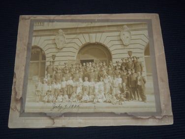 1925 JULY 4 POLICE & NEIGHBORHOOD MOUNTED PHOTO - 11 3/4x9 1/2