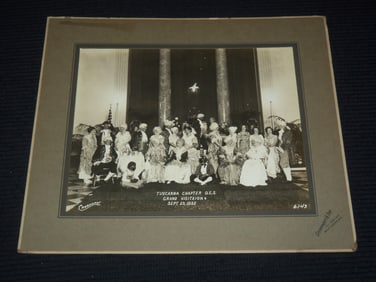 1932 TUSCANNA CHAPTER O. E. S. GRAND VISITATION MOUNTED PHOTO