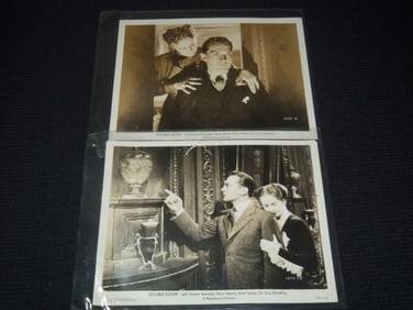 1934 DOUBLE DOOR MOVIE STILLS - LOT OF 2 PHOTOS - 8x10