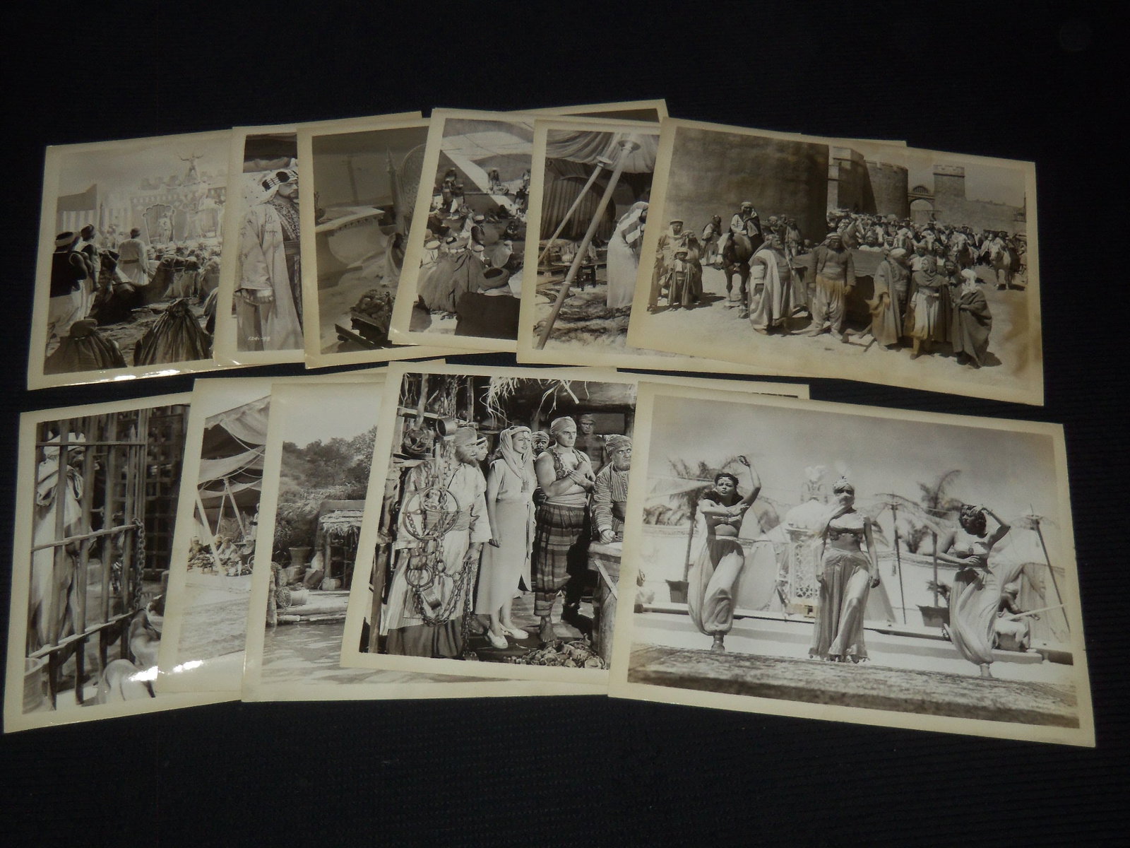 ARABIAN NIGHTS - MARIA MONTEZ - SABU MOVIE STILLS - LOT OF 12 PHOTOS - 8x10: This is a lot of 12 movie still photos from "Arabian Nights" featuring Maria Montez and Sabu.