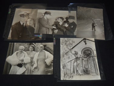 1930'S JOAN BLONDELL ORIGINAL PHOTOS - LOT OF 5 PHOTOS - 9 1/2" x 7"