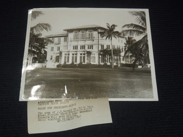 1928 HOOVER FLORIDA HOME - J. C. PENNEY PRESS PHOTO - 8x10