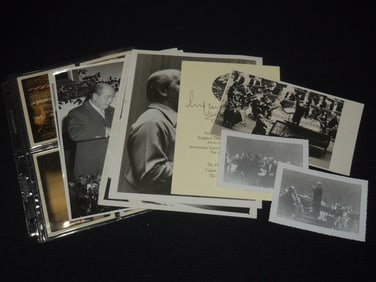 EUGENE ORMANDY PHOTO ARCHIVE LOT - 4 PHOTOS - SIGNED PROGRAM - NIXON