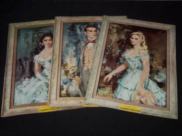 L'ALBERTO DELLA VITA DISPLAYS LOT OF 3 - ELIZABETH TAYLOR - CLIFT - SAINT - 13 1/2x19