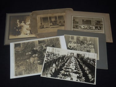 6 OLD GROUP PHOTOS - MOUNTED