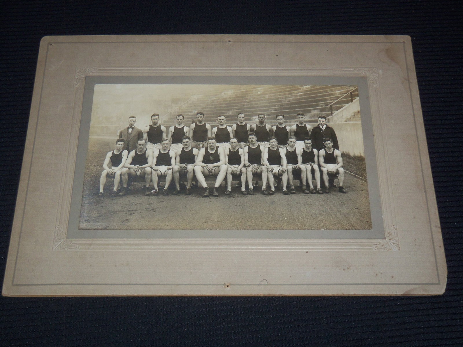 OLD TRACK AND FIELD TEAM PHOTO - MOUNTED - 10x14: This is a vintage mounted photo of a Track and Field Team.
