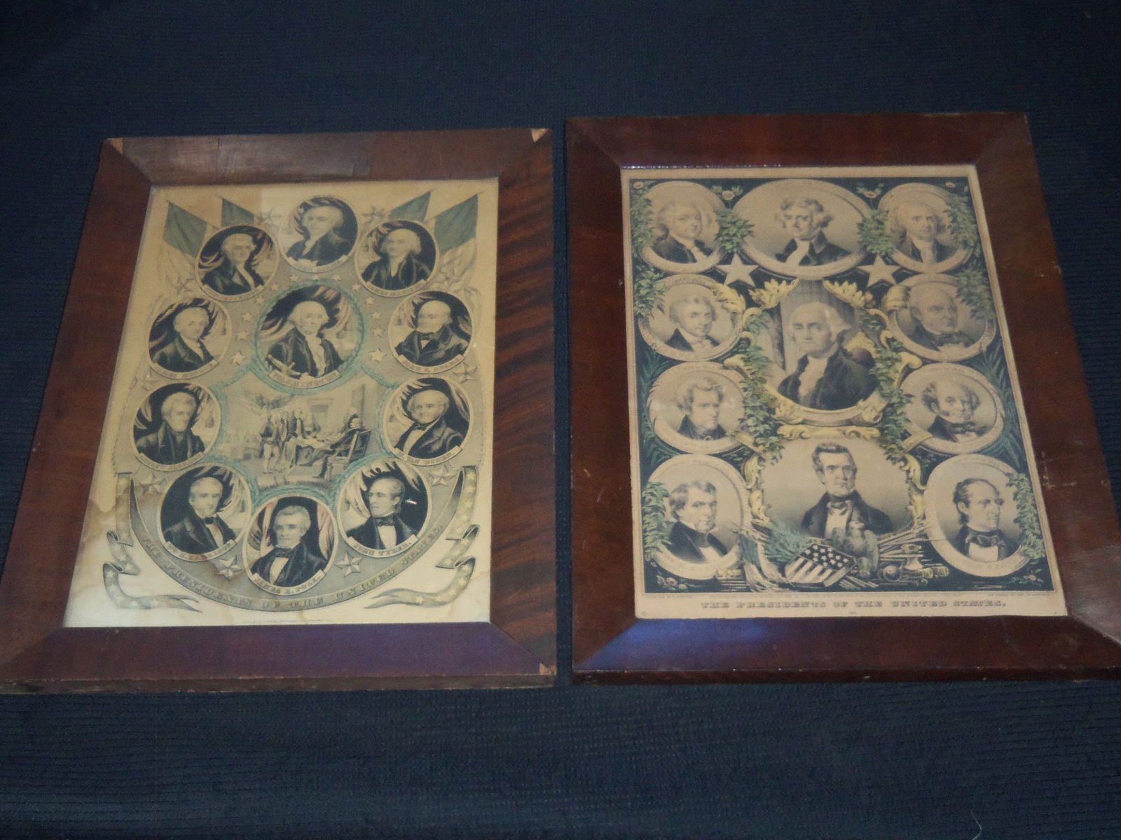 N. CURRIER - THE PRESIDENT'S OF THE UNITED STATES FRAMED LITHOS LOT OF 2 - WASHINGTON TO POLK (1 of 4)