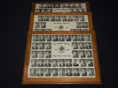 1963-1965 WAYNE STATE UNIVERSITY TAU KAPPA EPSILON MOUNTED PHOTOS LOT OF 3 - 14x11
