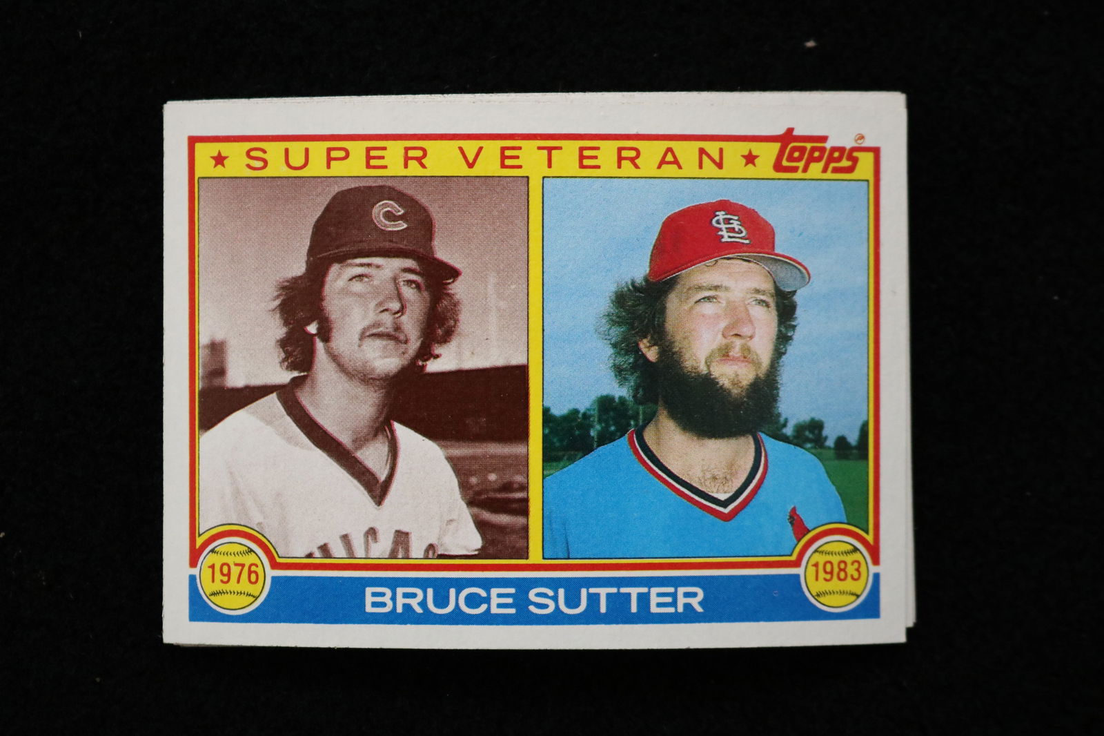 BRUCE SUTTER SUPER VET 1983 TOPPS BASEBALL CARDS- CARD #151- NEAR MINT TO MINT CONDITION - LOT OF 8: This is a lot of 8 Bruce Sutter 1983 Super Veteran Topps, card number 151, baseball cards. The cards are in near mint to mint condition.