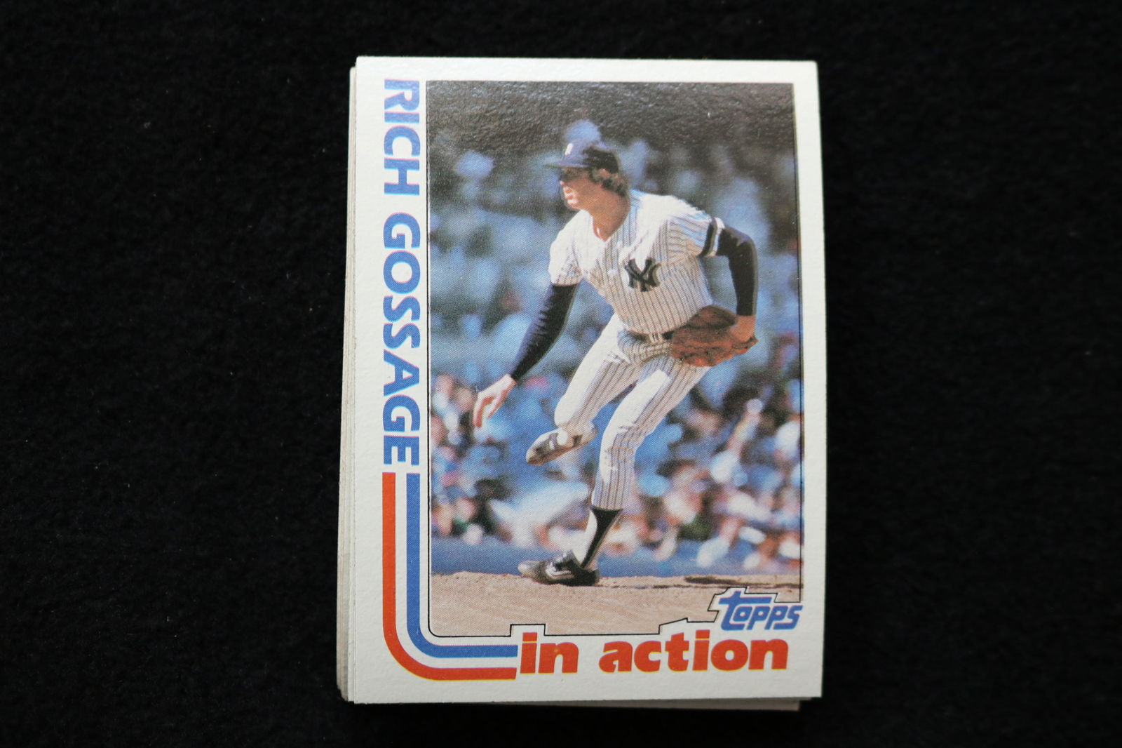 RICH GOSSAGE IN ACTION 1982 TOPPS BASEBALL CARDS - #771 - NEAR MINT TO MINT CONDITION - LOT OF 18: This is a lot of 18 Rich Gossage 1983 In Action 1982 Topps, card number 771, baseball cards. The cards are in near mint to mint condition.