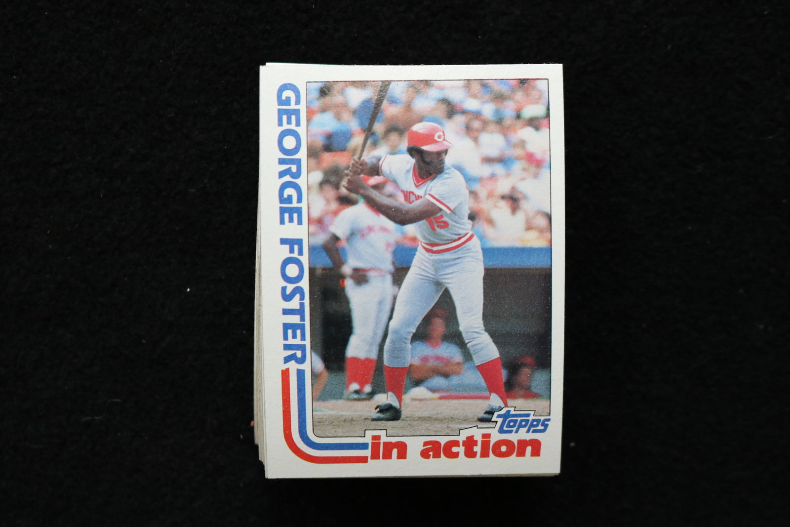 GEORGE FOSTER IN ACTION 1982 TOPPS BASEBALL CARDS - #701 - NEAR MINT TO MINT CONDITION - LOT OF 33: This is a lot of 33 1982 George Foster Topps In Action, card number 701, baseball cards. The cards are in near mint to mint condition.