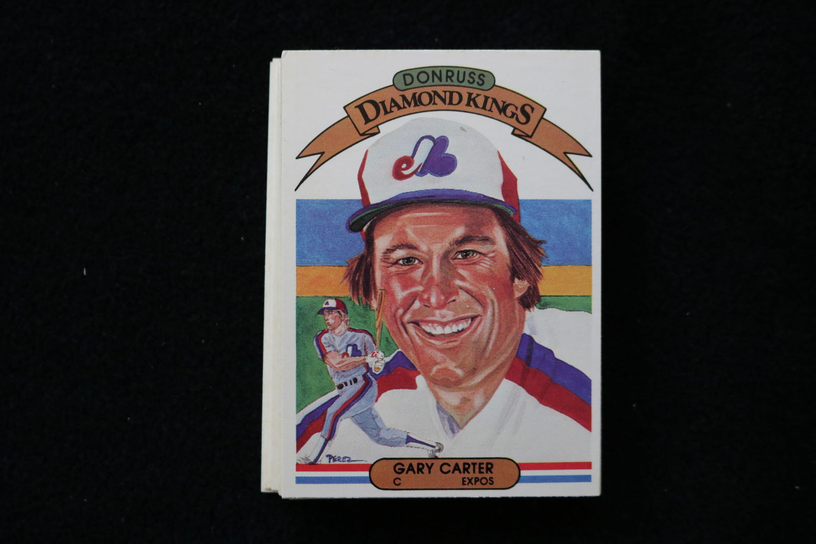 GARY CARTER 1982 DONRUSS DIAMOND KINGS BASEBALL CARDS - #2 - NEAR MINT TO MINT CONDITION - LOT OF 27: This is a lot of 27 Gary Carter 1982 Donruss Diamond Kings, card number 2, baseball cards. The cards are in near mint to mint condition.