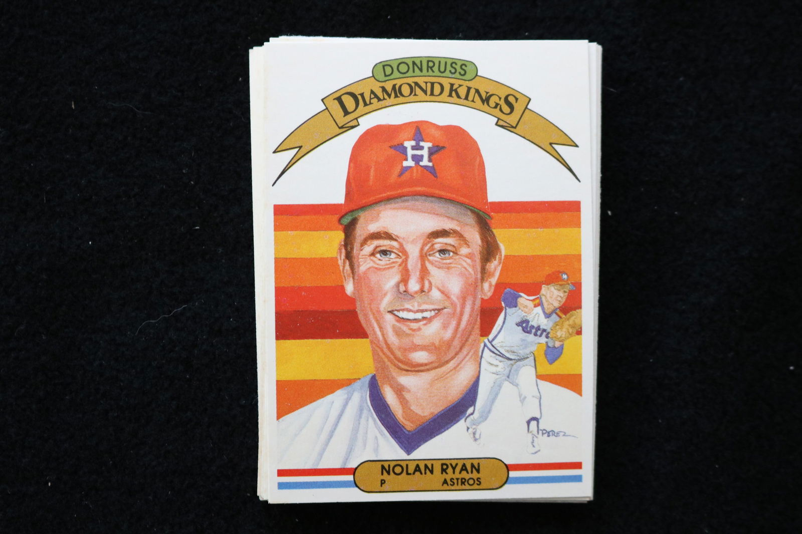 NOLAN RYAN 1982 DONRUSS DIAMOND KINGS BASEBALL CARDS - #13 - NEAR MINT TO MINT CONDITION - LOT OF 18: This is a lot of 18 Nolan Ryan 1982 Donruss Diamond Kings, card number 13, baseball cards. The cards are in near mint to mint condition.